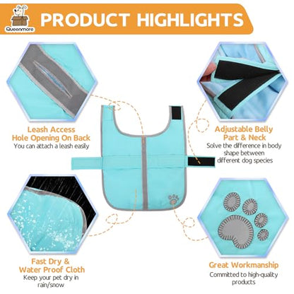 Queenmore Dog Winter Coat, Fleece Puffer Dog Down Vest, Samll Dogs Coat - color: Light Blue, size: Small