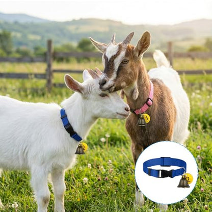 20 Pack Adjustable Goat Collar with Bell and Number Tag
