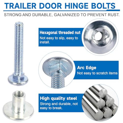 Fuoequl Trailer Hasp Bolt Kit, Trailer Hasp Bolt Style - style: Trailer Hasp Bolt