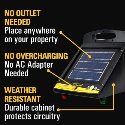 Zareba 10 Mile Solar Powered Low Impedance Electric Fence Charger