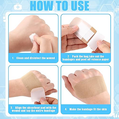 Sinmoe 400 Pcs Large Bandages Adhesive Breathable Wound Care Bandages