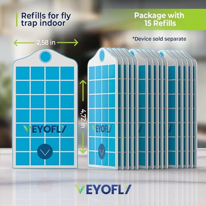VEYOFLY Official Refill Fruit Fly Traps Indoor, Gnat Trap | 15-Pack - color: White, size: 15 Refills