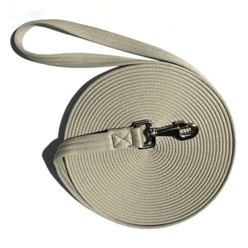 Horse Lunge Line，Horse Training Lunge Line with Alloy Trigger Buckle for Accurate Equestrian Training of 32.8 FT/10 Meters - color: Grayish White
