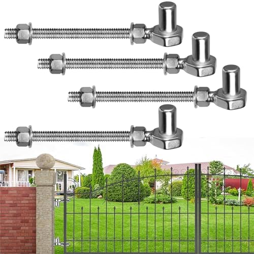 Gate Hinges Heavy Duty, 4 Pcs 8" SUS304 J Bolt Gate Hinges Fence Gate Hinge, HAGWARE Farm Gate Hinge 600lbs Capacity Outdoor Hinges with 5/8'', Wall Mount, Rust Proof, Long Lifetime - color: 8" 4pcs