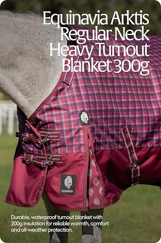 Equinavia Arktis Regular Neck Heavy Turnout Blanket 300g - Cranberry Red - 75 in - color: Cranberry Red, size: 75 in