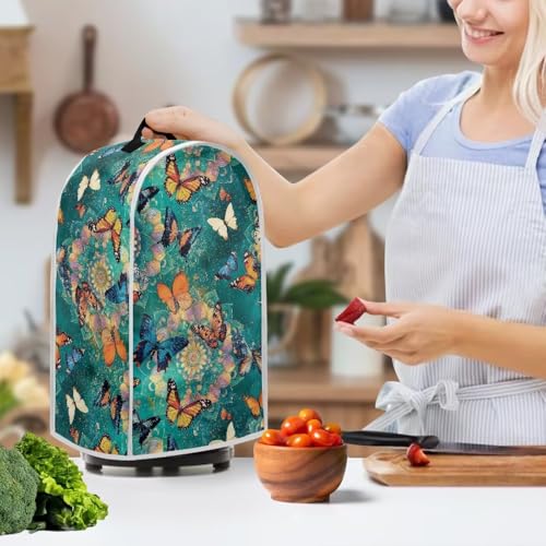 Blender Dust Cover Universal Small Appliance Covers Comfortable Stylish Stand Mixer Organizer for Kitchen Fashion Blender Cover Green Butterfly - color: Green Butterfly