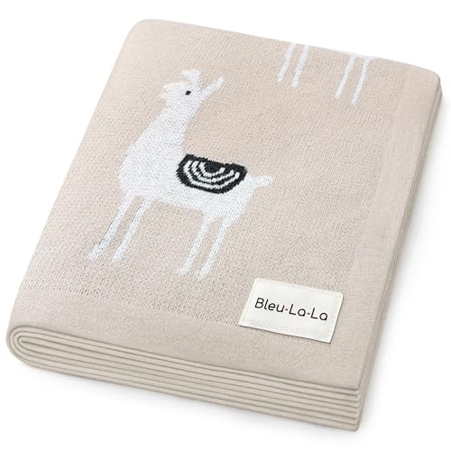 Unisex Cozy Receiving Swaddle Cuddle Stroller Crib Stroller 100% Fine Loomed Cotton Blanket - Quilt Blanket for Newborns, Infants Toddler, Boys and Girls (Llama - Cream) - color: 28 - Llama - Cream