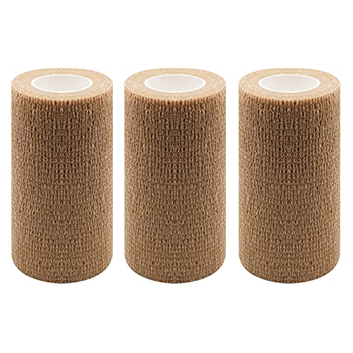 HerMia Self Adhesive Bandage Wrap 3 Rolls 4 Inch Self Adherent Wrap Self Stick Bandages Wrap Stretch Bandage for Wrist Ankle Swelling Sprains - size: 4 In - 3 Rolls