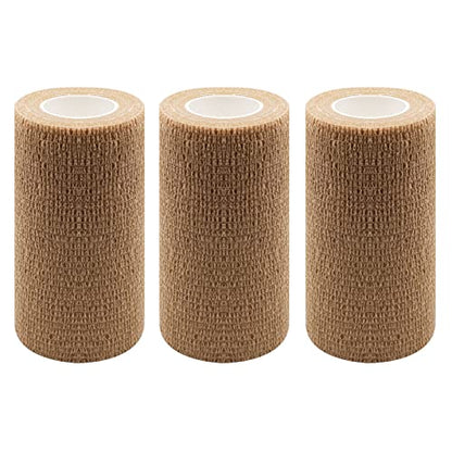 HerMia Self Adhesive Bandage Wrap 3 Rolls 4 Inch Self Adherent Wrap Self Stick Bandages Wrap Stretch Bandage for Wrist Ankle Swelling Sprains - size: 4 In - 3 Rolls