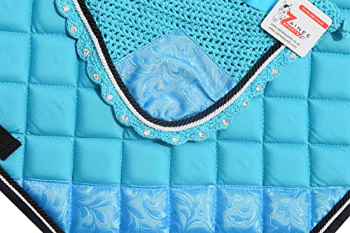 Teal Luxury Saddle Pad Set Matching Ear Bonnet | Equestrian Show Gear | Horse Riding Matchy Set | Dressage or Jumping/Hunter