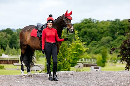 LeMieux Suede Close Contact Square Saddle Pad - English Saddle Pads for Horses - Equestrian Riding Equipment and Accessories - color: Chilli