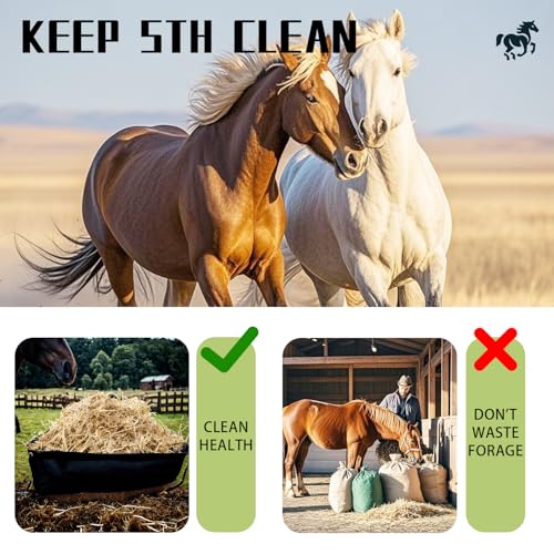 Horse Corner Feeder Construct Large Capacity Hay Bag for Goats Deep Corner Hay Bag for Horse Trailer Stall, Black