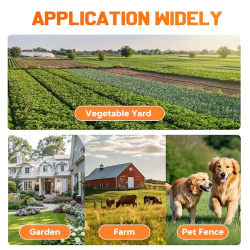 12KV DC AC Powered Electric Fence Charger, 15 Miles 4 Joules, LED - color: Orange