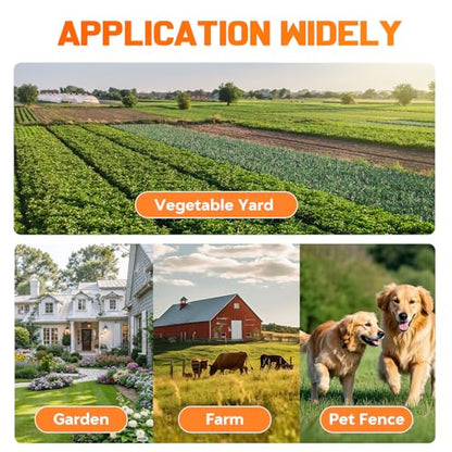 12KV DC AC Powered Electric Fence Charger, 15 Miles 4 Joules, LED - color: Orange