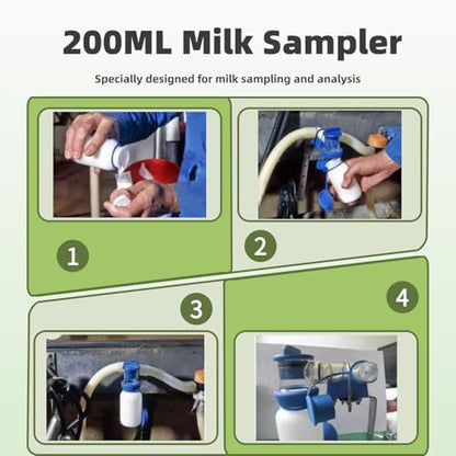 200ML PC Milk Sampler for Accurate Analysis, Milking Machine Accessory - Ideal for Livestock Farming & Dairy Testing
