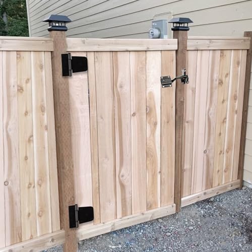 Self Closing Gate Hardware Kit, 3.5" Heavy Duty Gate Hinges and Gate Latch