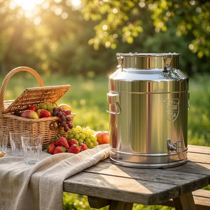 Milk Can with Spout, 17-Gallon Milk Jug Container 304 Stainless Steel Bucket with Sealed Lid and Carry Handle, Airtight Food Storage Container for Home, Farm, Commercial Kitchen - size: 2176 Ounces