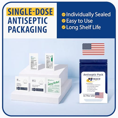 MFASCO Antiseptic Wound Care Travel Pack | 39 Piece First Aid Kit Refill