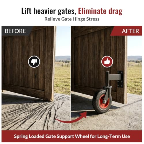 8 Inch Spring Loaded Gate Caster Wheel Heavy Duty Wood & Metal Pipe Gates