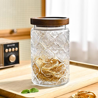 Adodeen Glass Storage Containers With Lids, Glass Jars With Lids, 32OZ - color: Bigonia-32oz