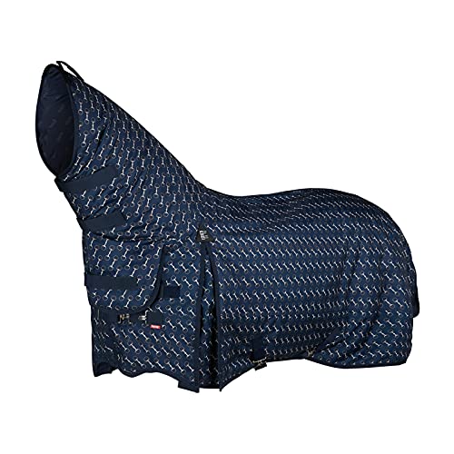 Horze Avalanche Heavyweight Combo Turnout Blanket 350g - Dress Blue/Bronze - 75 in - color: Dress Blue/ Bronze, size: US 75 in (EU 140 cm)
