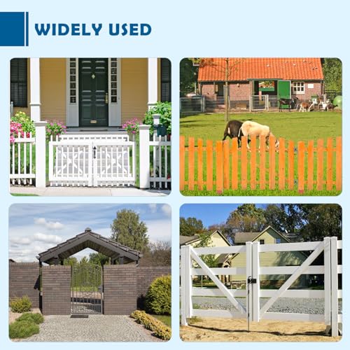 Farm Heavy Duty Gate Hinges, 2 Packs 6" SUS304 J Bolt Wall Mount Gate Hinges for Wooden or Concrete Fence with 5/8'' Pin, Farm Gate Capacity Up to 600lbs - color: 6" 2pcs + 2pcs eye hinges