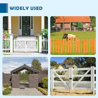 Farm Heavy Duty Gate Hinges, 2 Packs 6" SUS304 J Bolt Wall Mount Gate Hinges for Wooden or Concrete Fence with 5/8'' Pin, Farm Gate Capacity Up to 600lbs - color: 6" 2pcs + 2pcs eye hinges