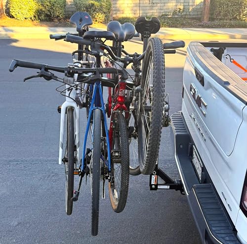 MaxxHaul Hitch Mount 4 Bike Rack 150 lb Capacity Heavy‑Duty Swing Down Design Fits Cars Trucks SUVs and Minivans with Safety Reflector Easy Install (70210)