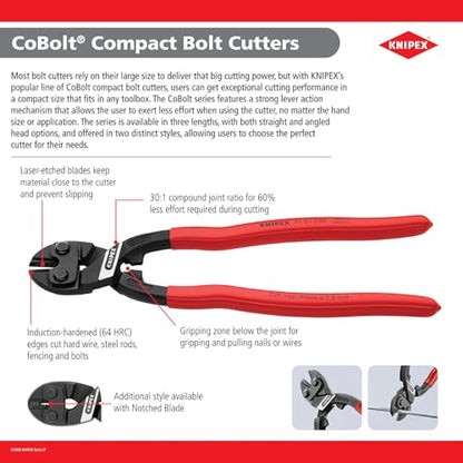 Knipex Tools 71 01 250 CoBolt Compact Bolt Cutter, 10" - size: 10-Inch