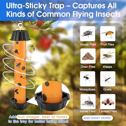 6pk Fly Trap Fly Stick Fly Strips Hanging Indoor & Outdoor - size: 6 pack