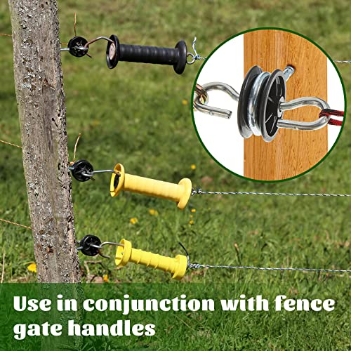 Moxweyeni 12 Pcs Black Electric Fence Insulators Screw, Anchor Electric Fence Wire Insulators for Ring Wooden Post Gate Handles