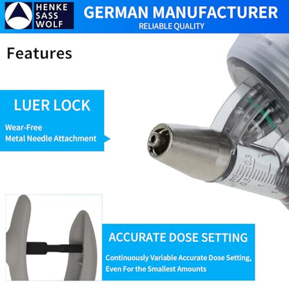 HSW ECO-MATIC 2ML Automatic Self-refilling Livestock Syringe Luer Lock Injector with Bottle Mount Basket (Dosage Adjustable 0.2 ml – 2.0 ml) - size: 2ML Bottle Mount