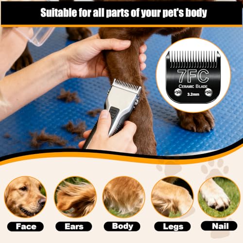 Dog Grooming Clipper Blades Replacement for Andis Dog Clipper,7FC Blade (3.2mm) - size: Black(7FC)