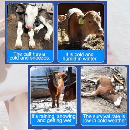 1 Piece -Winter Cow Blanket, Thickened Waterproof Cow Calf Warm Jacket Jacket Padded Windproof Clothes for Cows and Goats Warm Thickened Windproof Belly Protectors Body Length 37in