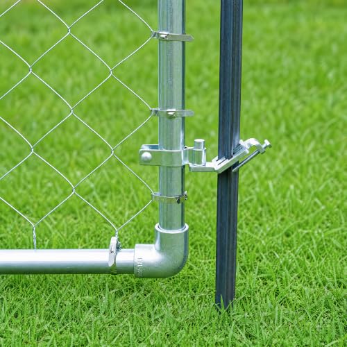 2-Pack T-Post Gate Hinge Kit, Heavy Duty 1-3/8" U-Bolt Clamps, Chain Link Fence Gate Hinge for Metal Posts & Chain Link Gates – Farm & Backyard Use