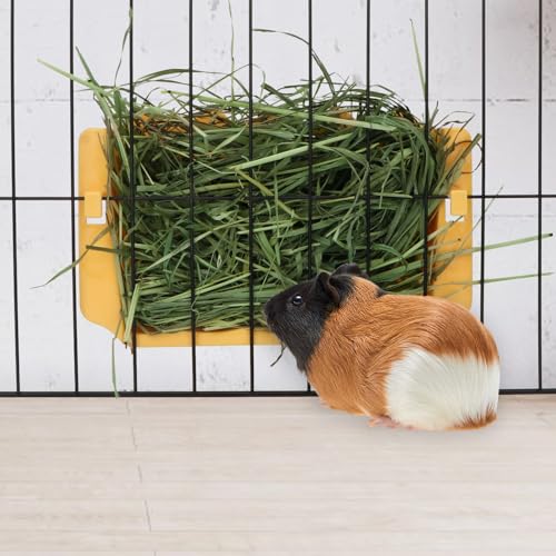 Hypeety Rabbit Hay Feeder Automatic Hay Rack for Guinea Pigs, Yellow - color: Yellow, size: 1pc
