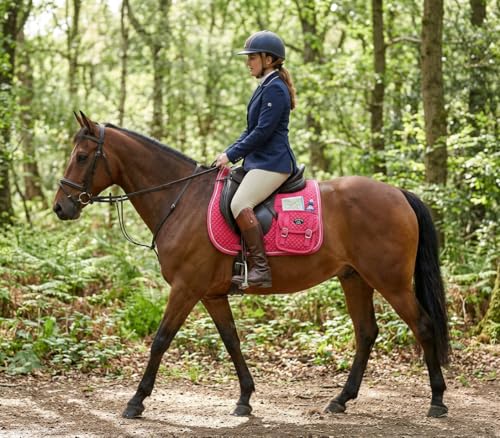 Horse Saddle Pad 23"x18" English Quilted Fur Padded All-Purpose Pink 7260PK