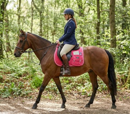 Horse Saddle Pad 23"x18" English Quilted Fur Padded All-Purpose Pink 7260PK