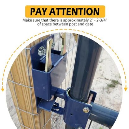 2PK S16100300 Heavy Duty Two Way Gate Latch, Blue, 1-5/8" to 2" Dia - color: 2XS16100300
