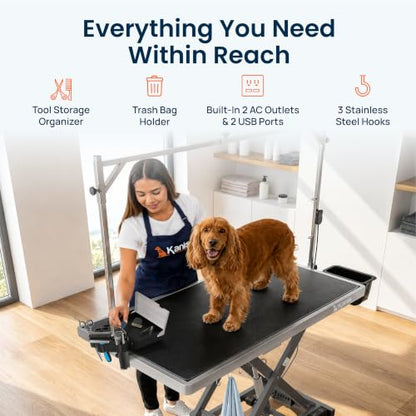 KANIS Professional Electric Dog Grooming Table - Heavy Duty - color: GREY, size: 60"