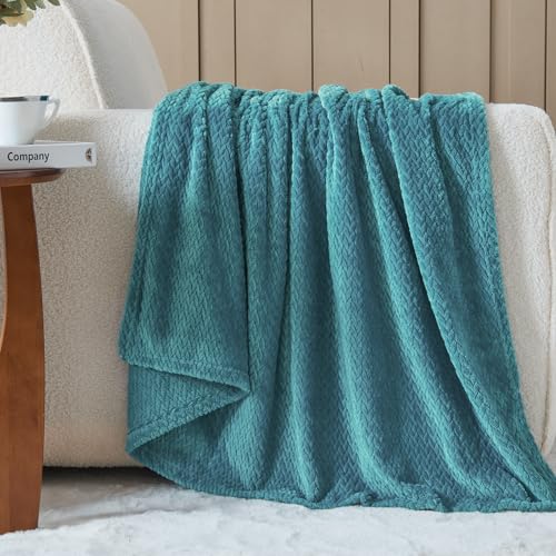 NEWCOSPLAY Fleece Leaves Pattern Queen Blanket, Dark Blue, 90"x90" - color: Dark Blue, size: Queen(90"x90")