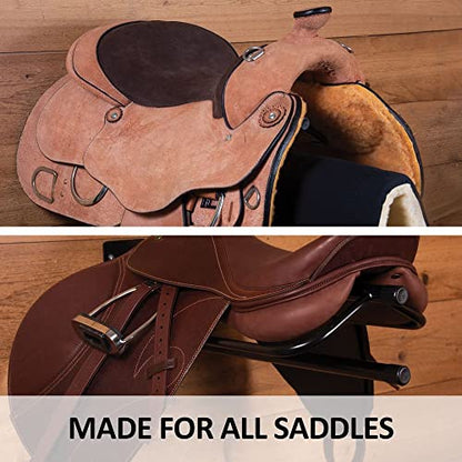 EASY-UP Saddle Rack with Pad Bar for Horse Enthusiast | Heavy-Duty Saddle Rack Wall Mount | Western & English Saddle Rack | Keeps Tack Organized - style: Mounted Rack w/Single Pad Rack - 2 Pack