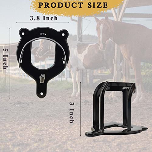 6 Counts Horse Bridle Rack Bracket Hooks Metal Halter Hanger with Tubes and Screws for Horse Barn Supplies, Black
