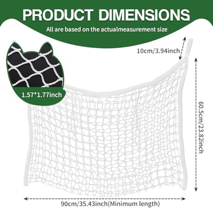 2PCS Horse Hay Feeder Net Slow Feed Bag ，Easy to Hang Hay Bag for Horses with Large Capacity Hay Nets for Horses Feeder Full Day Feeding(White)