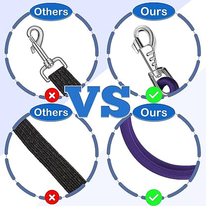 Riakrum 4 Pcs Bungee Horse Trailer Ties with Quick Release Snap,Purple - color: Purple