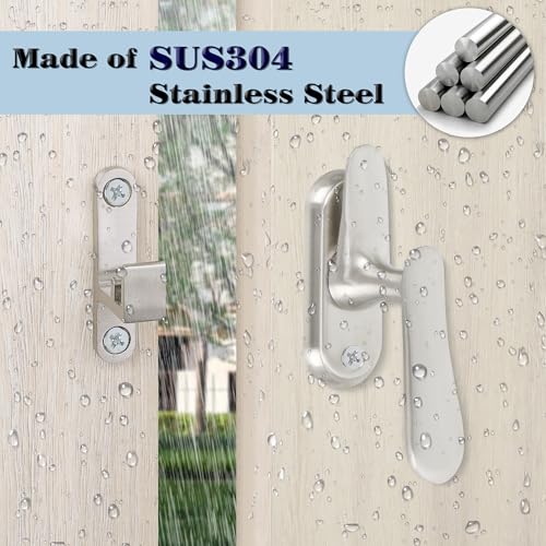 Alise Flip Latch Lock 360 Degree Swinging Gate Latches Door Lock,Brushed - color: Brushed, size: Large Size