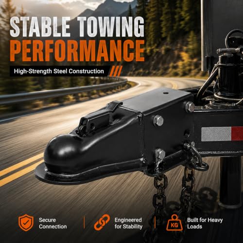 14000lb Straight Trailer Coupler for 2-5/16" Ball, 3" Wide | Fits 3" channel widths. Black e-coated steel designed for equipment and cargo trailers up to 14,000 lbs. - size: 2-5/16" Ball 3" Channel 14,000 lbs