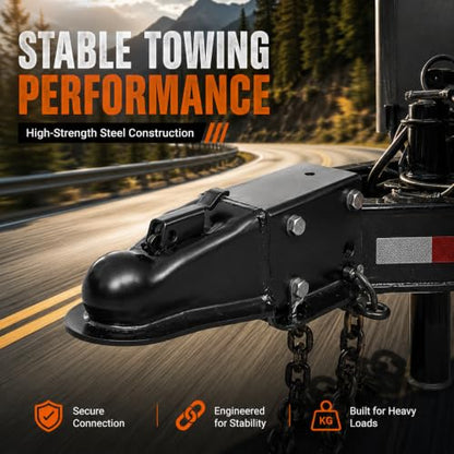 14000lb Straight Trailer Coupler for 2-5/16" Ball, 3" Wide | Fits 3" channel widths. Black e-coated steel designed for equipment and cargo trailers up to 14,000 lbs. - size: 2-5/16" Ball 3" Channel 14,000 lbs