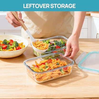 Vtopmart 2Pack 1500ml/50.7oz Large Glass Storage Containers With Lids, Green - color: Green, size: 50.7oz