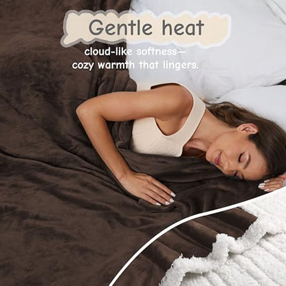 Soypipo Electric Heated Blanket 72"x84", 9 Heat Settings 10-Hour Auto-Off - color: 10-dark Brown, size: Full 72"x84"